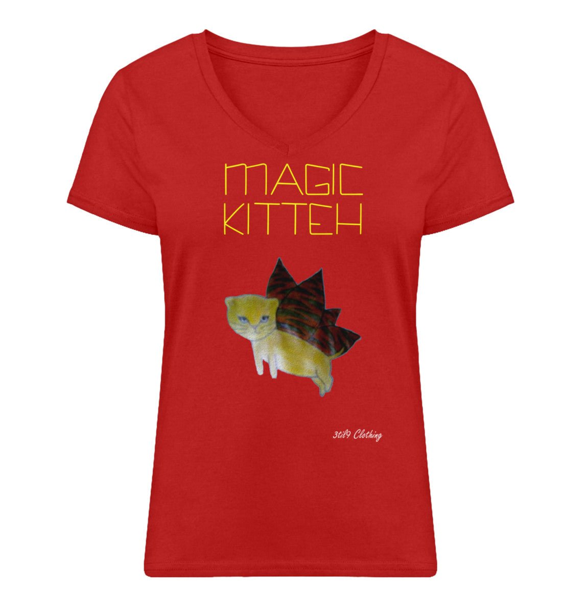 Kira's Kitteh (Pencil - Drawing 2015) - Stella Evoker T-Shirt ST/ST - 3til9 Clothing