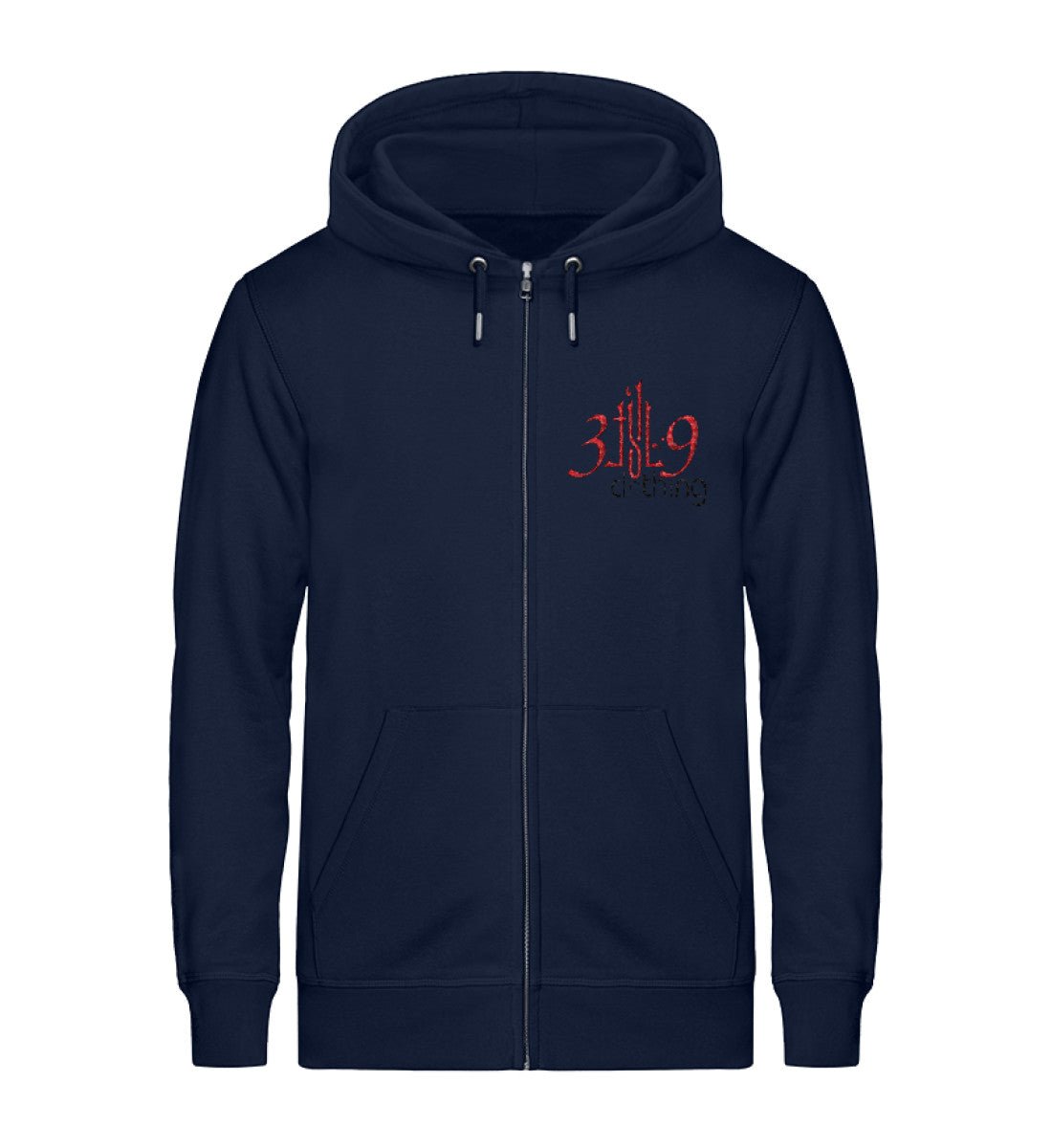 Oriental Signature Logo (Embroidery) - Unisex Organic Zipper Embroidered - 3til9 Clothing