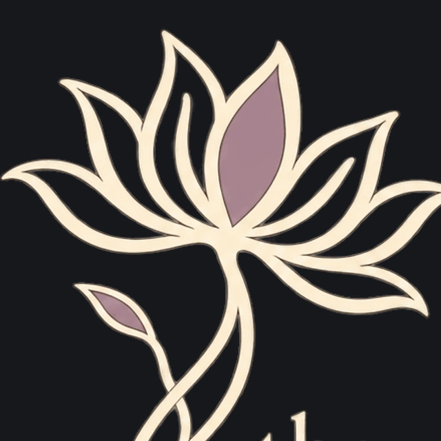Before: My Glory lotus with outlined petals and a flat plum fill.