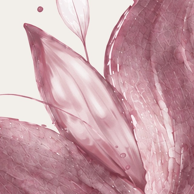 After: the same Quiet Joys petal filled and shaded by Anastasia, preserving the surrounding brush texture.