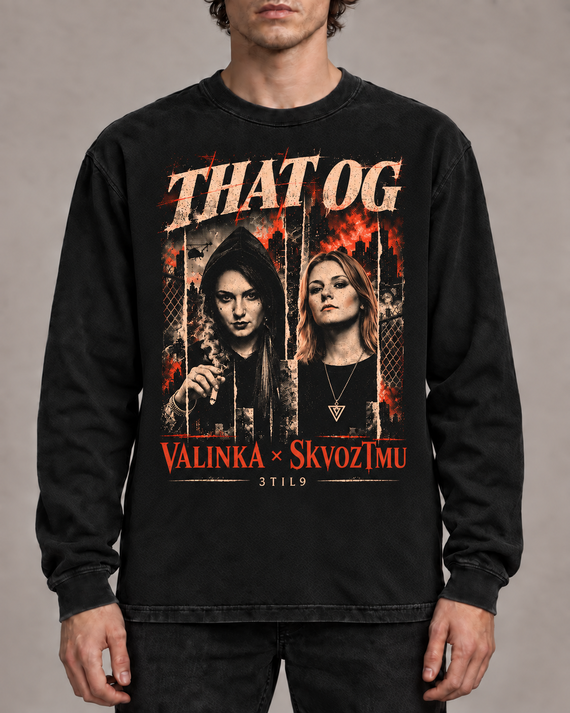 THAT OG - Black Comfort Colors 6014 size S wearing digital illustration