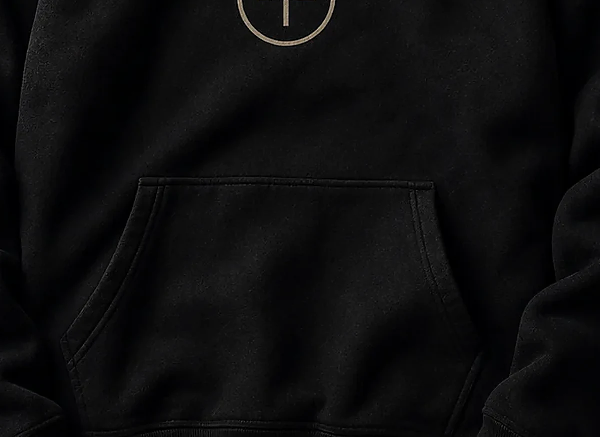 EU Spectre hoodie kangaroo pocket and fleece surface close-up.