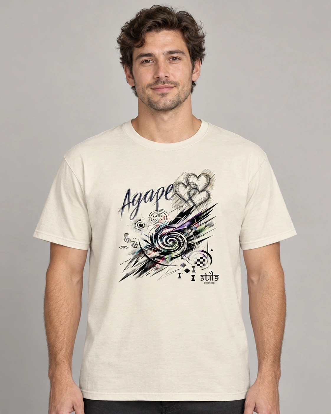 Agape 2021 Tee - Natural, digital wearing preview
