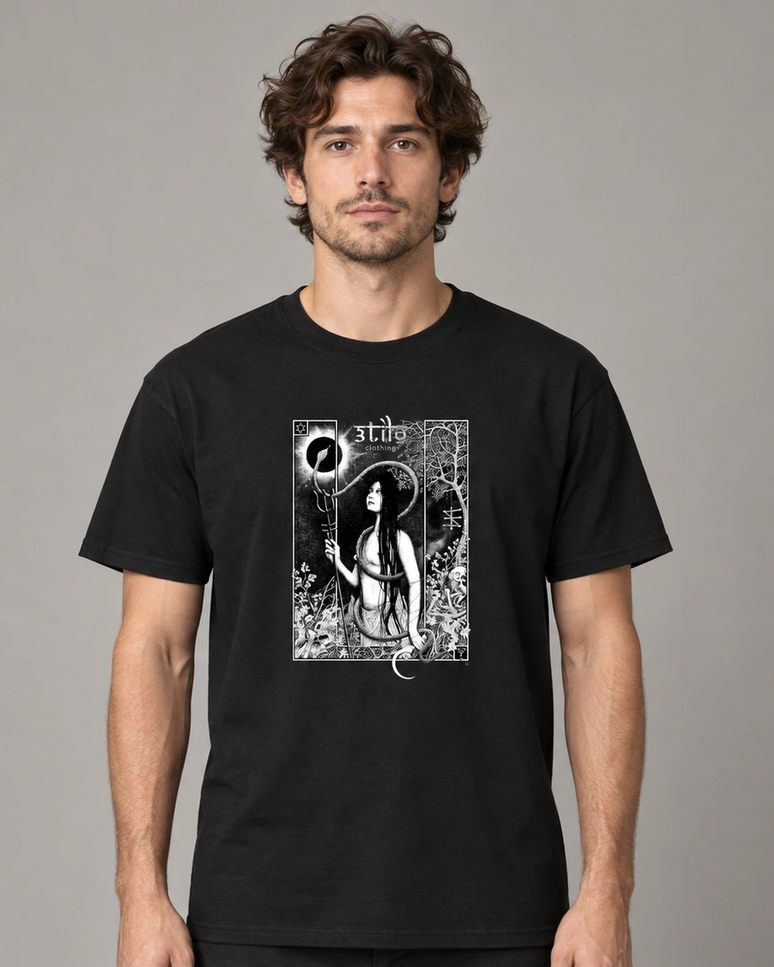 Serpent Bearer 2018 Tee - Black, digital wearing preview