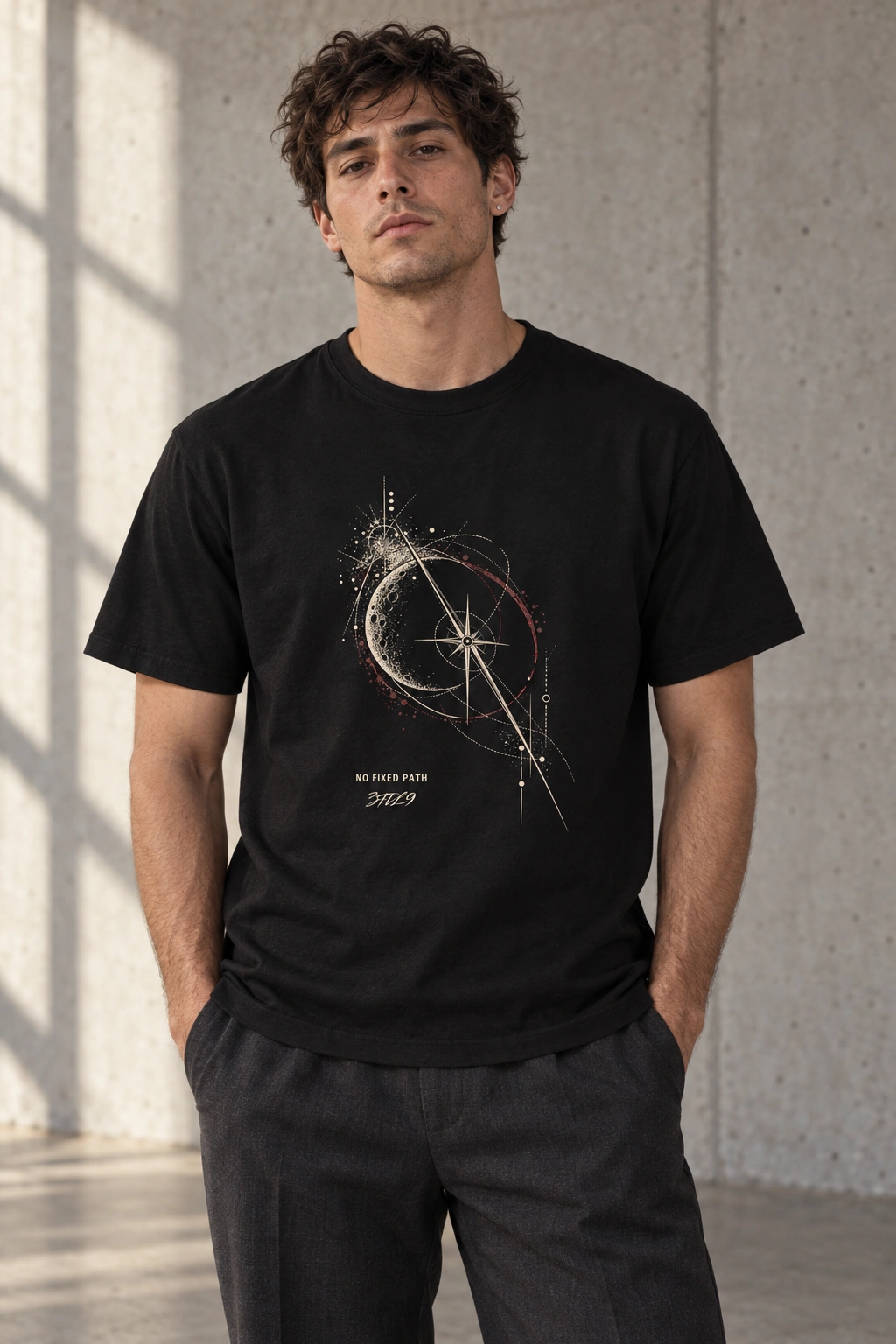 Night Index Tee - digital wearing view